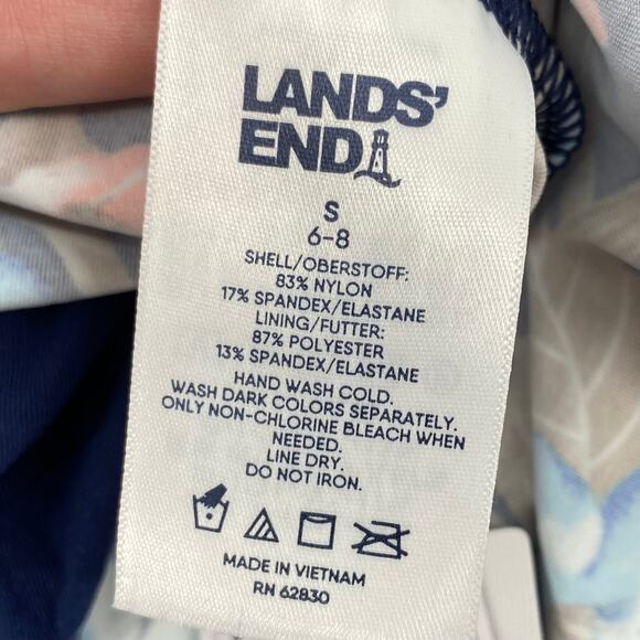 LANDS END NWT Tropical Palm Print Scoop Neck Flutter Tankini Swim Top Size Small - Picture 7 of 7